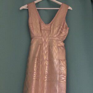 NWT Herve Leger Mini Dress (Aerin) in Rose Gold